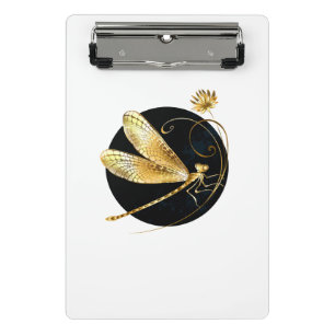 Goldene Libelle Mini Klemmbrett