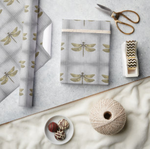Goldene Libelle mit Juwelen Geschenkpapier