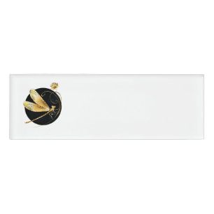 Goldene Libelle Namenschild