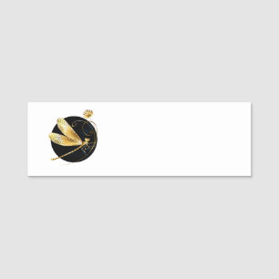 Goldene Libelle Namensschild