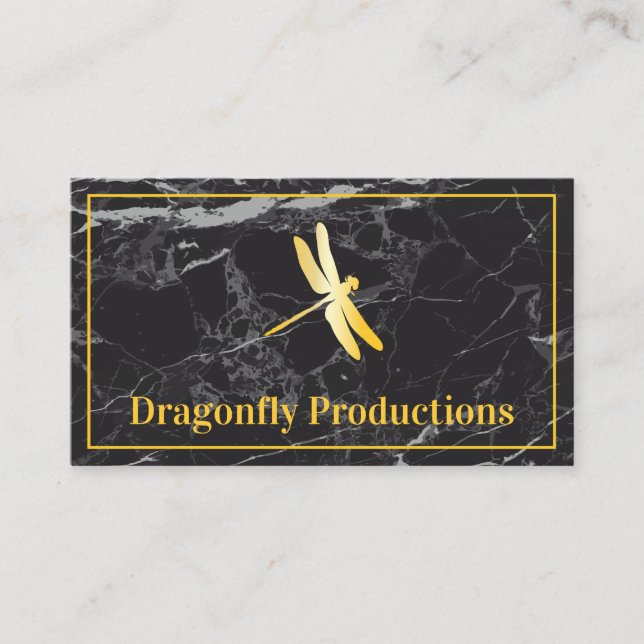 Goldene Libelle / Night Sky Business Card Visitenkarte (Vorderseite)