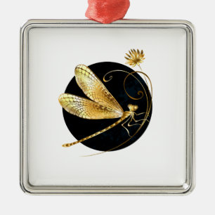 Goldene Libelle Ornament Aus Metall