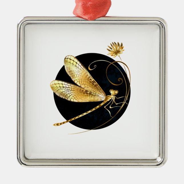 Goldene Libelle Ornament Aus Metall (Vorne)