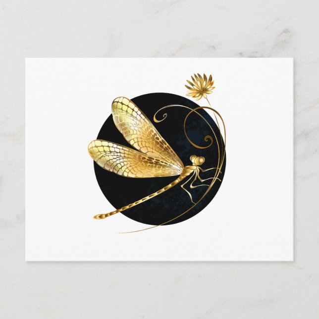 Goldene Libelle Postkarte (Vorderseite)