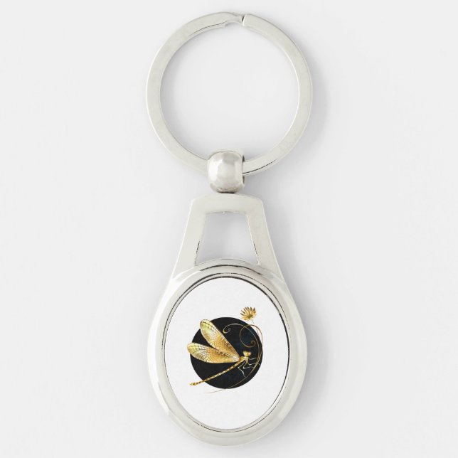 Goldene Libelle Schlüsselanhänger (Vorderseite)