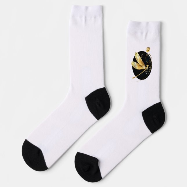 Goldene Libelle Socken (Linkes Detail)