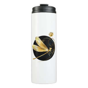 Goldene Libelle Thermosbecher