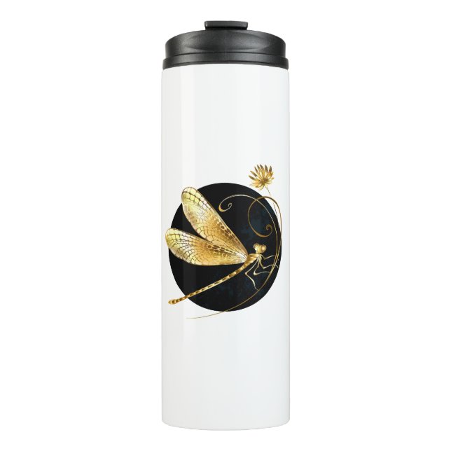 Goldene Libelle Thermosbecher (Vorderseite)