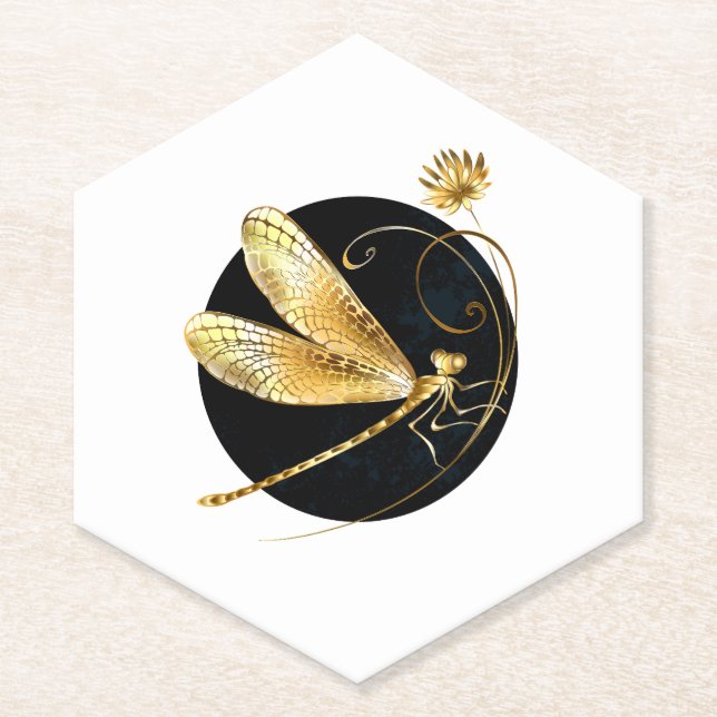 Goldene Libelle Untersetzer (Vorderseite)