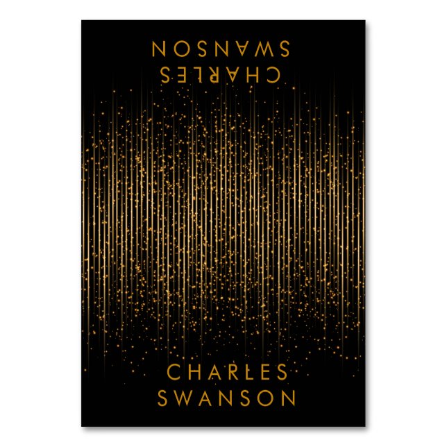 Goldene Lichtdusche | PLATZKARTEN Tischnummer (Vorderseite)