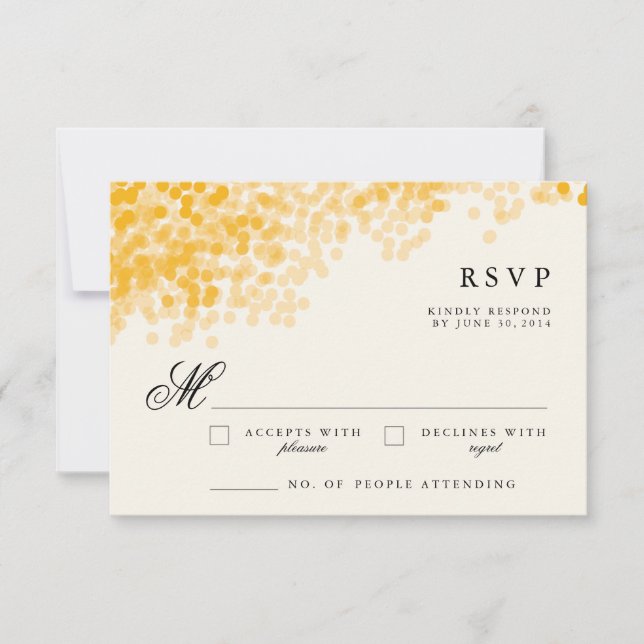 Goldene Lichtdusche | Rustikale UAWG-Reaktionskart RSVP Karte (Vorderseite)