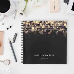 Goldene Lichter Personalisiert Notizbuch