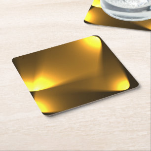Goldene Lichter Rechteckiger Pappuntersetzer