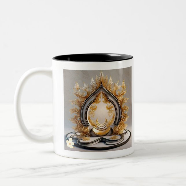 "Goldene Lichtmeditation" Zweifarbige Tasse (Links)