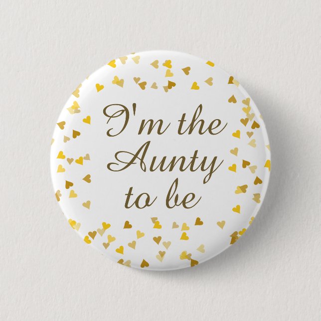 Goldene Liebe Herz Kinderdusche / Sprinkle / Paare Button (Vorderseite)