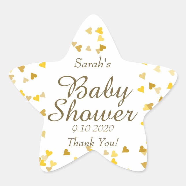 Goldene Liebe Herz Kinderdusche / Sprinkle / Paare Stern-Aufkleber (Vorderseite)