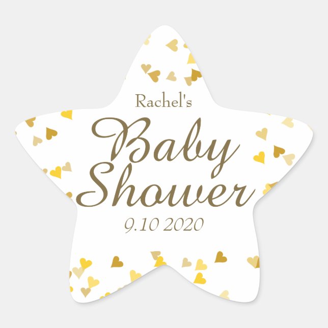Goldene Liebe Herz Kinderdusche / Sprinkle / Paare Stern-Aufkleber (Vorderseite)