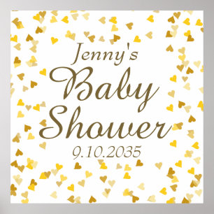 Goldene Liebe Herz Kinderdusche / Sprinkle Poster