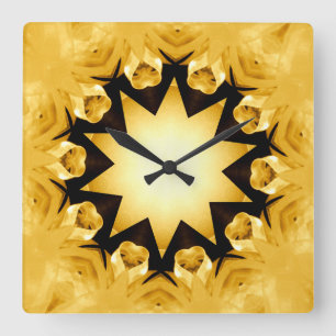 Goldene Liebe Quadratische Wanduhr