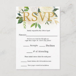 Goldene Liebe RSVP Karte