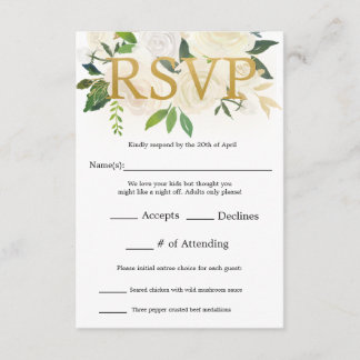 Goldene Liebe RSVP Karte