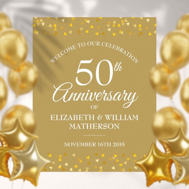 Goldene Liebe zum 50. Jubiläum Begrüßung Poster (Von Creator hochgeladen)