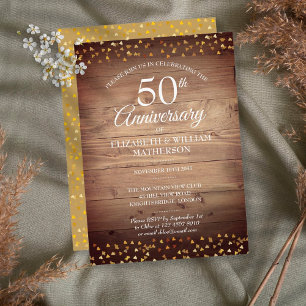 Goldene Liebe zum 50. Jubiläum hört rustikales Hol Einladung