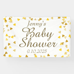 Goldene Liebesherzen Baby Shower / Sprinkle Banner