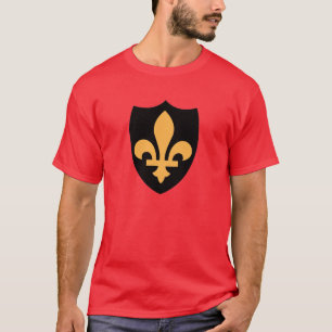 Goldene Lilie auf dem Schwarzen Schild T-Shirt