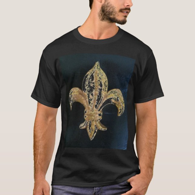 GOLDENE LILIE AUF SCHWARZEM T-Shirt (Vorderseite)