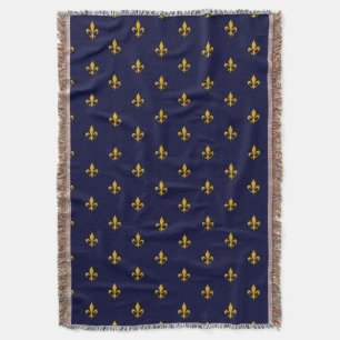 Goldene Lilie über Navy Blue Decke