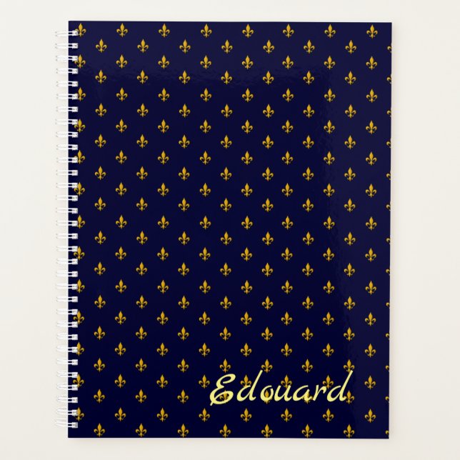 Goldene Lilie über Navy Blue Planer (Vorderseite)
