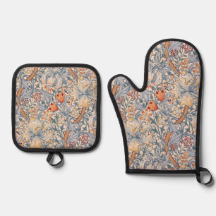 Goldene Lilie, William Morris Ofenhandschuh & Topflappen-Set