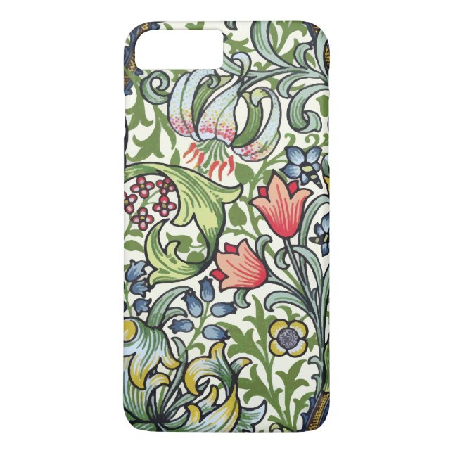 Goldene Lilien-Blumenchintz-Muster William Morriss Case-Mate iPhone Hülle (Rückseite)