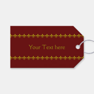Goldene Lilien-Grenze + Ihr Hintergrund u. Text Geschenkanhänger