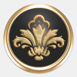 Goldene Lilien über schwarzen Umschlag Aufkleber