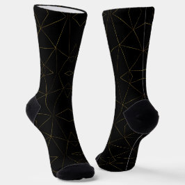 Goldene Linien auf schwarzem Hintergrund  Socken