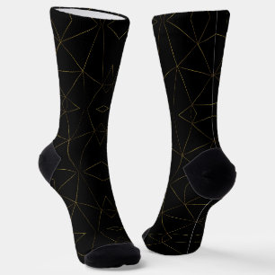 Goldene Linien auf schwarzem Hintergrund  Socken