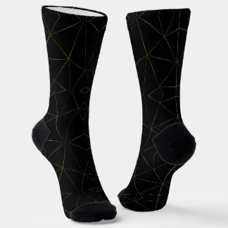 Goldene Linien auf schwarzem Hintergrund Socken