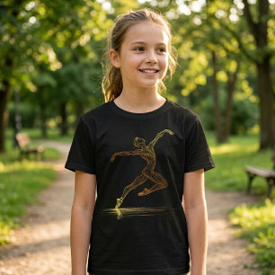 Goldene Linien Kunst Balletttänzer Elegante Illust T-Shirt