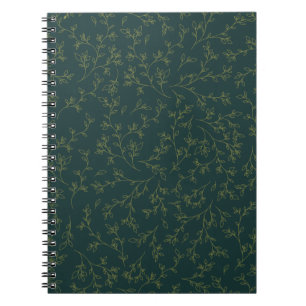 Goldene Linien Kunst Botanisches Rebenmuster auf D Notizblock