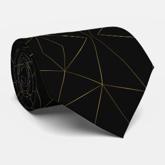 Goldene Linien mit schwarzem Hintergrund Krawatte
