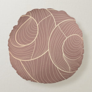 Goldene Linien Muster Hintergrund. Luxus Gold Lini Rundes Kissen