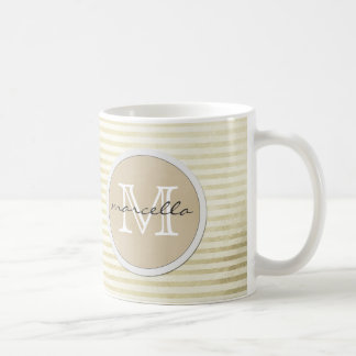 goldene Linien Streifen Hintergrund Monogramm Kaffeetasse