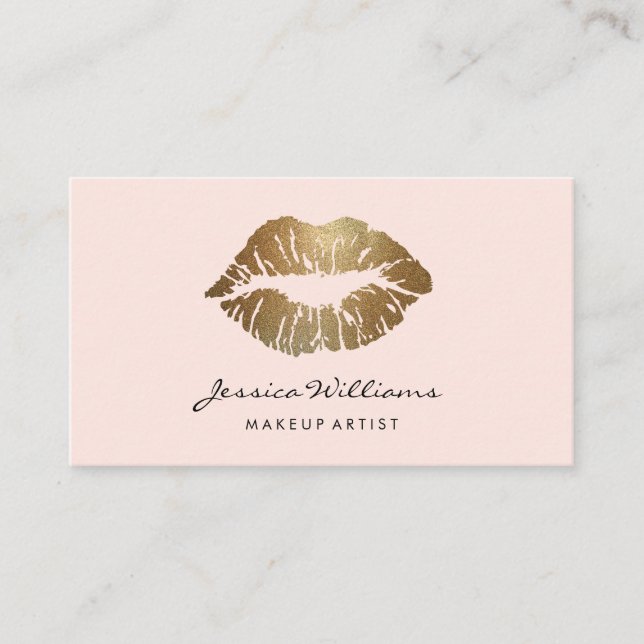 Goldene Lippen für Künstler Rosa Visitenkarte (Vorderseite)