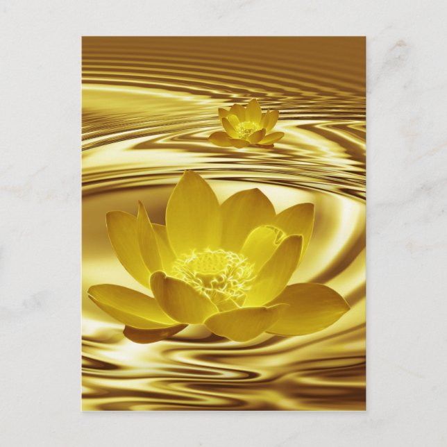 Goldene Lotus-Blume Postkarte (Vorderseite)
