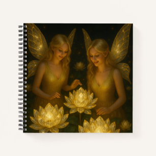 Goldene Lotus Fee Geschenk Magische Fantasie Notizbuch