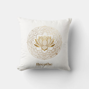 Goldene Lotus Mandala "Breathe" Yoga & Meditation  Kissen