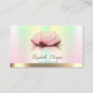 Goldene Lotusblume Irisierend Yoga-Lehrerin Visitenkarte