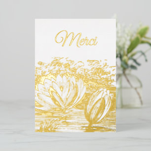 goldene Lotusblumen - Merci Folie Folieneinladung
